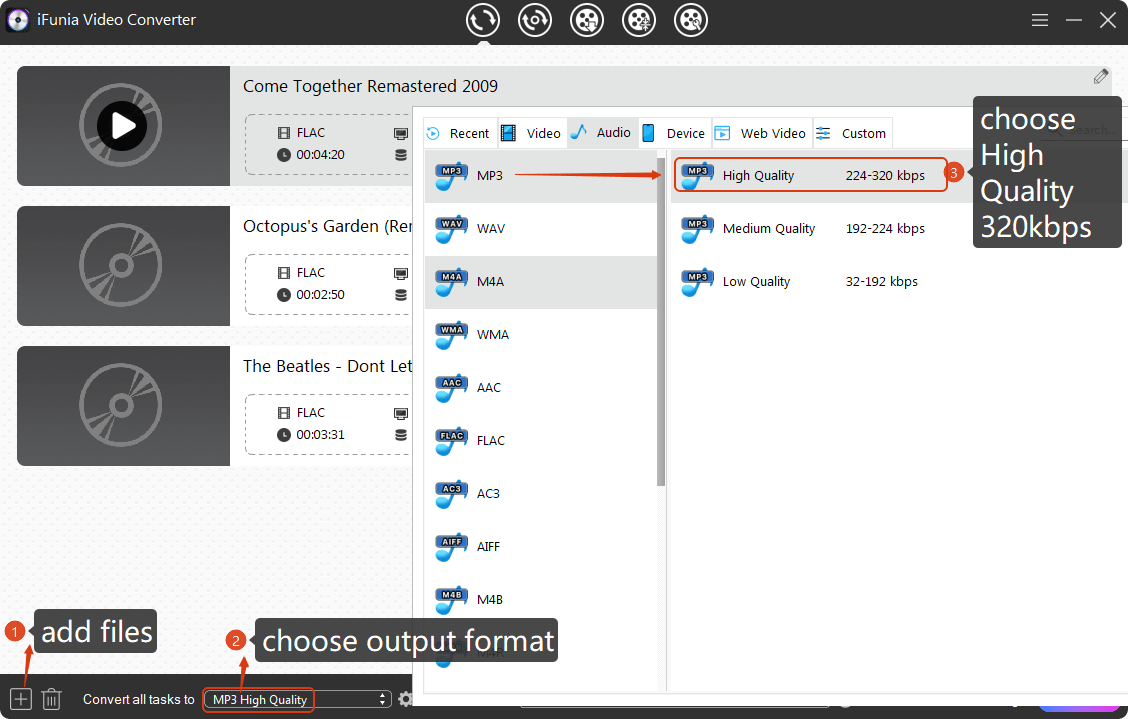 how to change a flac file to mp3