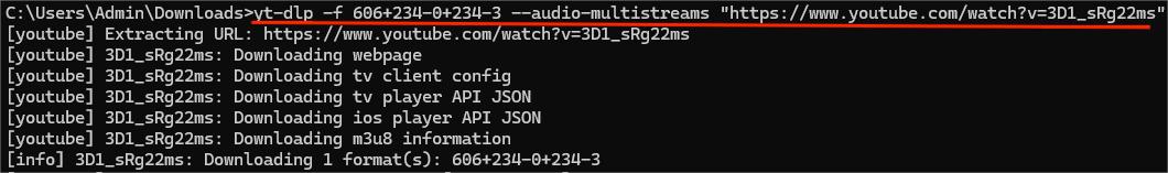 yt-dlp download yt video with multiple audio tracks