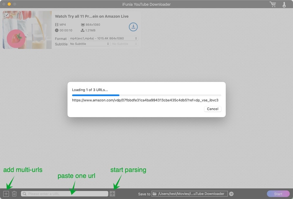 parse amazon product video link